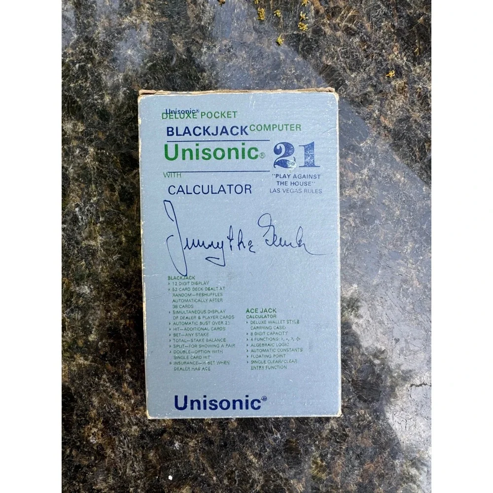 Vintage Unisonic 21 Blackjack Computer Calculator Jimmy The‎ Greek P-1 with Box